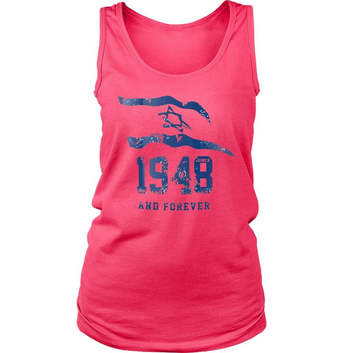 Israel 1948 And Forever Women's Shirt Tops T-shirt District Womens Tank Neon Pink S