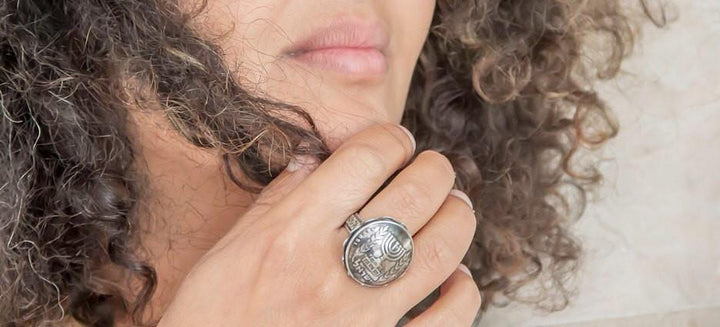 Israel coin ring - Old coins - A Half Israeli Lira RINGS 