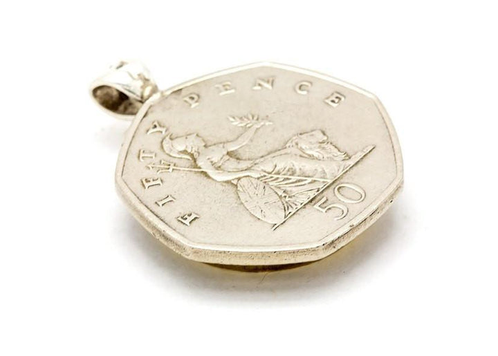Israel & England Old, Collector'S Coin Pendant Necklace 