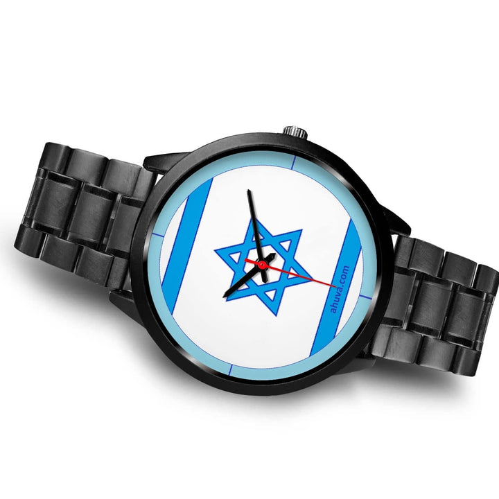Israel Flag Hand Watch - Black Black Watch 