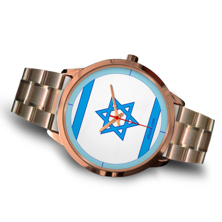 Israel Flag Hand Watch - Rose Gold Rose Gold Watch 