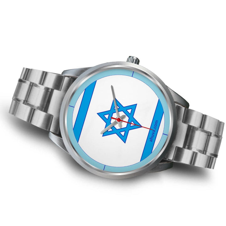 Israel Flag Hand Watch - Silver Silver Watch 