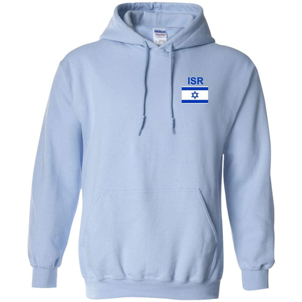 Israel Sweatshirt Pullover Hoodie Front & Back Print Apparel Israel Sweatshirt Pullover Hoodie 8 oz. Light Blue S