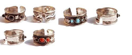 Israeli 3 Gemstone Rings 