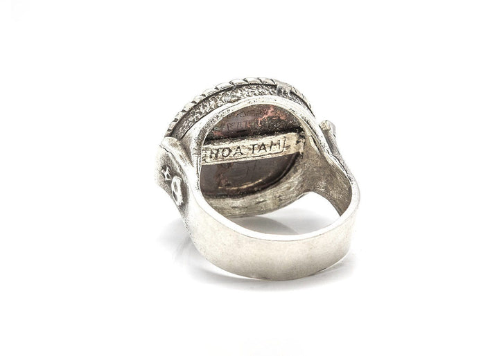 Israeli Old, Collector'S Coin Ring - 5 Agorot Pomegranate Coin 