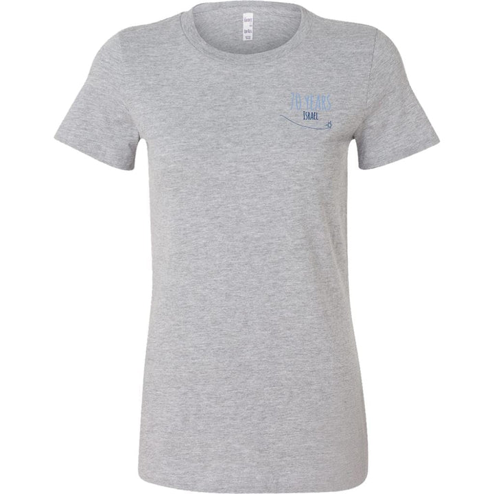Israel's 70th Birthday Apparel Tops T-shirt Bella Womens Shirt Light Grey S