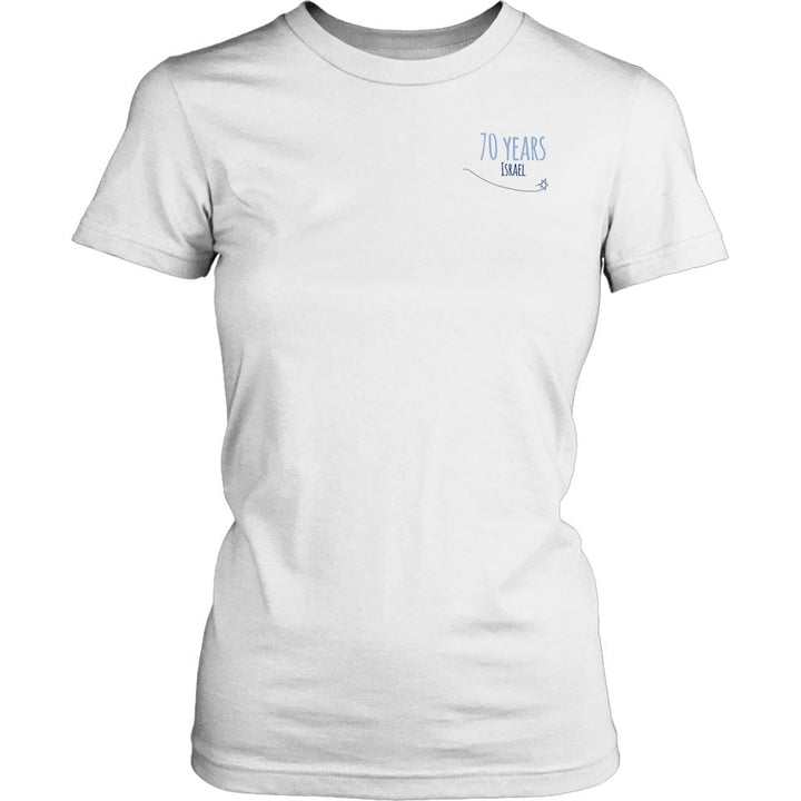 Israel's 70th Birthday Apparel Tops T-shirt District Womens Shirt White XS