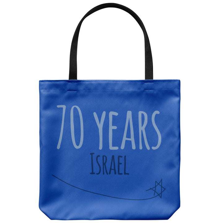 Israel's 70th Birthday Tote Bags Tote Bags Blue 