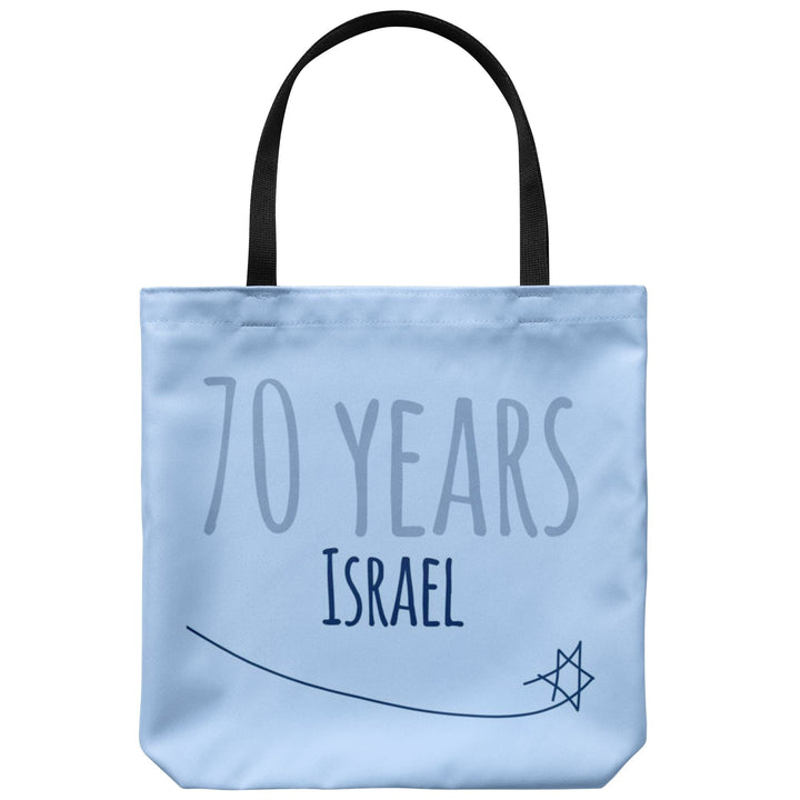 Israel's 70th Birthday Tote Bags Tote Bags Sky Blue 