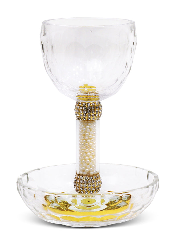 Crystal Kiddush Cup 5.75" with Tray-0