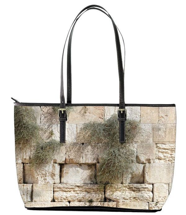 Jerusalem Kotel Leather Tote Bag Bag Small 16" x 5" x 10" 