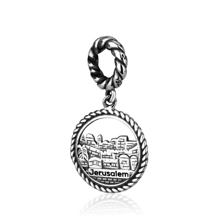 Jerusalem Old City Engraved Blessings Charm Pendant Silver Holy Land Jewelry New Jewish Jewelry 