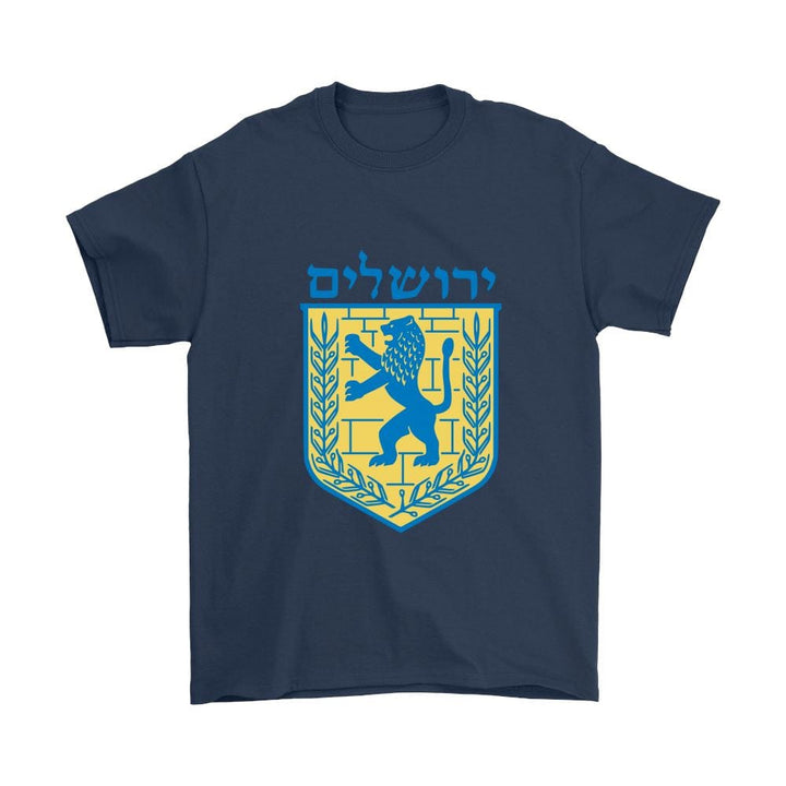 Jerusalem Prayer Shirt - 100% Cotton T-shirt Gildan Mens T-Shirt Navy S