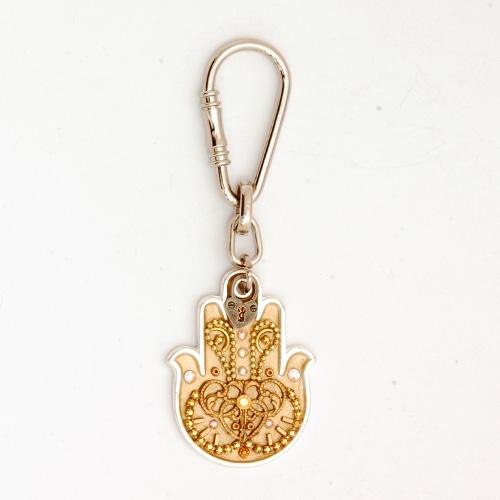 Jeweled Hamsa Keyrings & Keychains Gold 