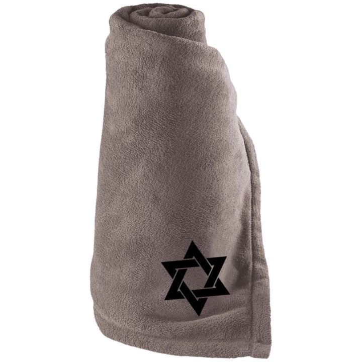 Jewish Embroidered Large Fleece Blanket Blankets Oxford Grey One Size 