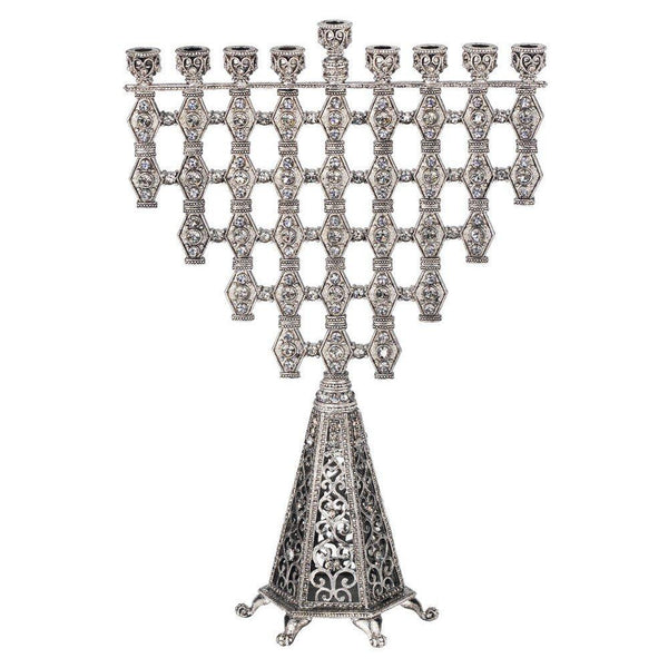 Jewish Gift Menorah In Silver Size: 8 L X 4.25 W X 12 H Menorah 