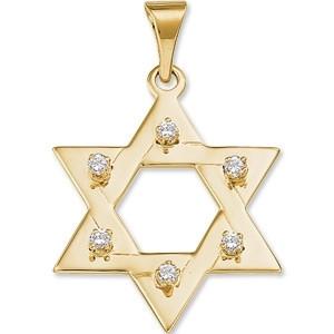 Jewish Star Pendant With Diamonds 