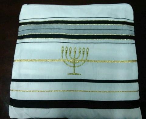 Jewish Tallit Prayer Shawl & Talis Bag Christian Black/Gold 72x22inch Approx 