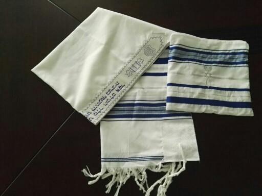 Jewish Tallit Prayer Shawl & Talis Bag Christian Blue/Silver 72x22inch Approx 