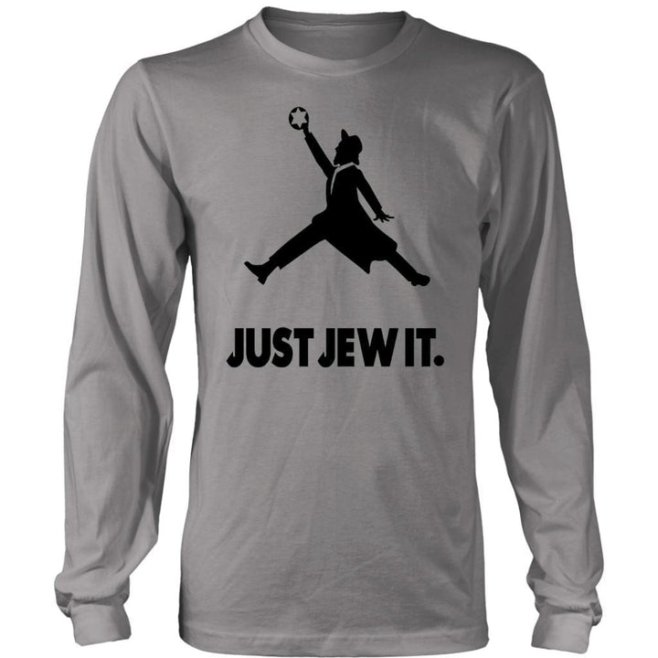 Just Jew It Sporty Shirt Tops T-shirt District Long Sleeve Shirt Grey S