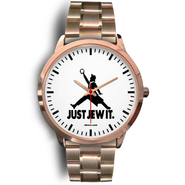 Just Jew It. Watch - Rose Gold Rose Gold Watch Mens 40mm Rose Gold Metal Link 