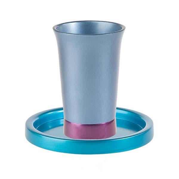 Kiddush Cup + Plate - Turquoise + Blue 