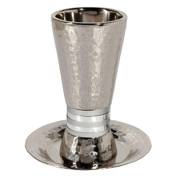 Kiddush Cup - Wide Rings - Silver 