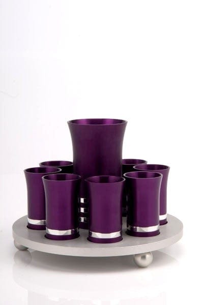 KIDUSH SET FOR 8 Kiddush Cup Purple - kiddush-set005 
