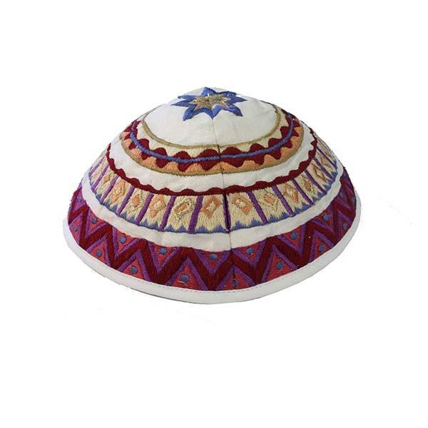 Kippah - Embroidered - Abstract - Multicolor 