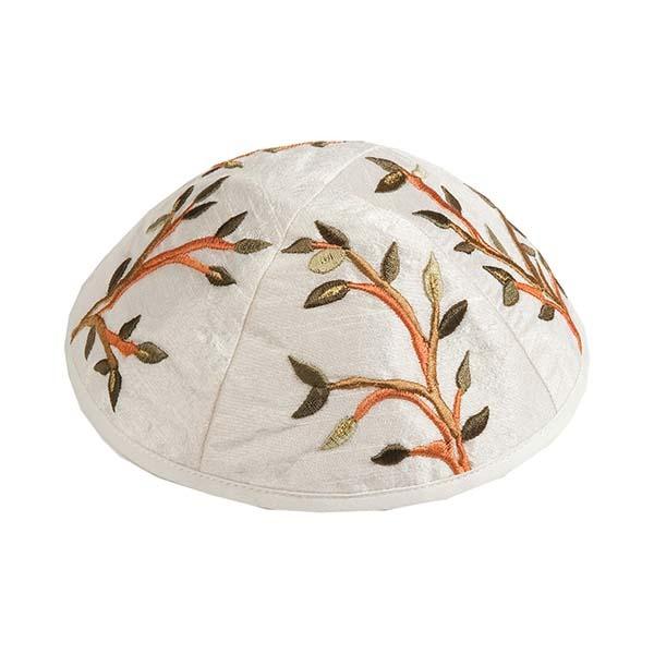 Kippah - Embroidered - Tree of Life - Brown 