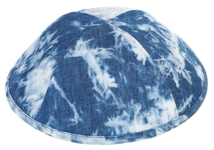 Kippahs In Denim Sold Individually. Washed Blue 