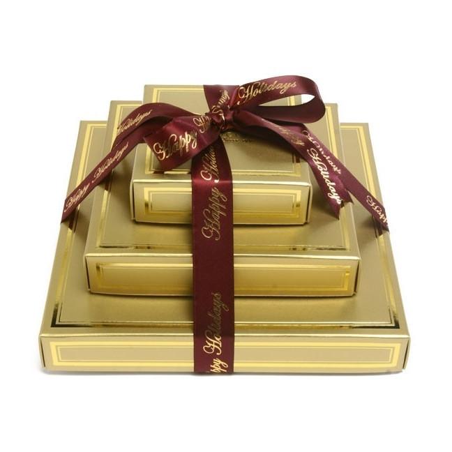 Kosher Chocolate Delights Gold Gift Tower Gift Basket 