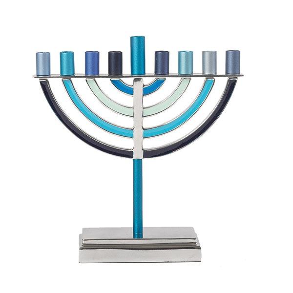 Large Classic Hanukkah Menorah - Blue 