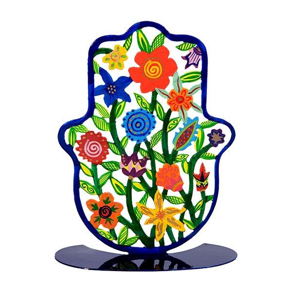 Large Hamsa - Stand- Hand Painted - Flowers 