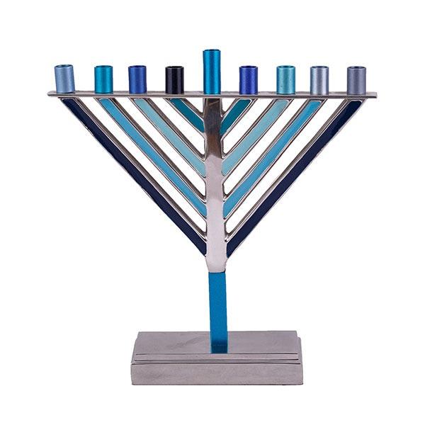 Large Hanukkah Menorah - Chabad - Blue 