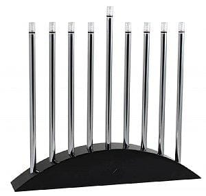 Large LED Electric Menorah - New Classic Black Silver Arch Style 
