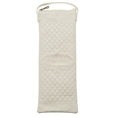 Leather Like Case For Ester Scroll 41*15 Cm - White Purim 