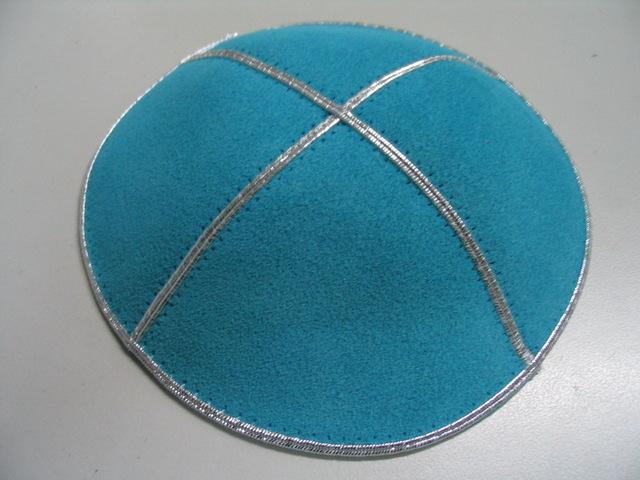 Leather Suede Kippah Sale - Minimum 200 pieces Turquoise 