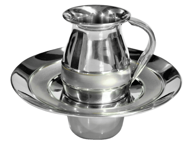 Stainless Steel Mayim Achronim With Thick Silver Trim-0
