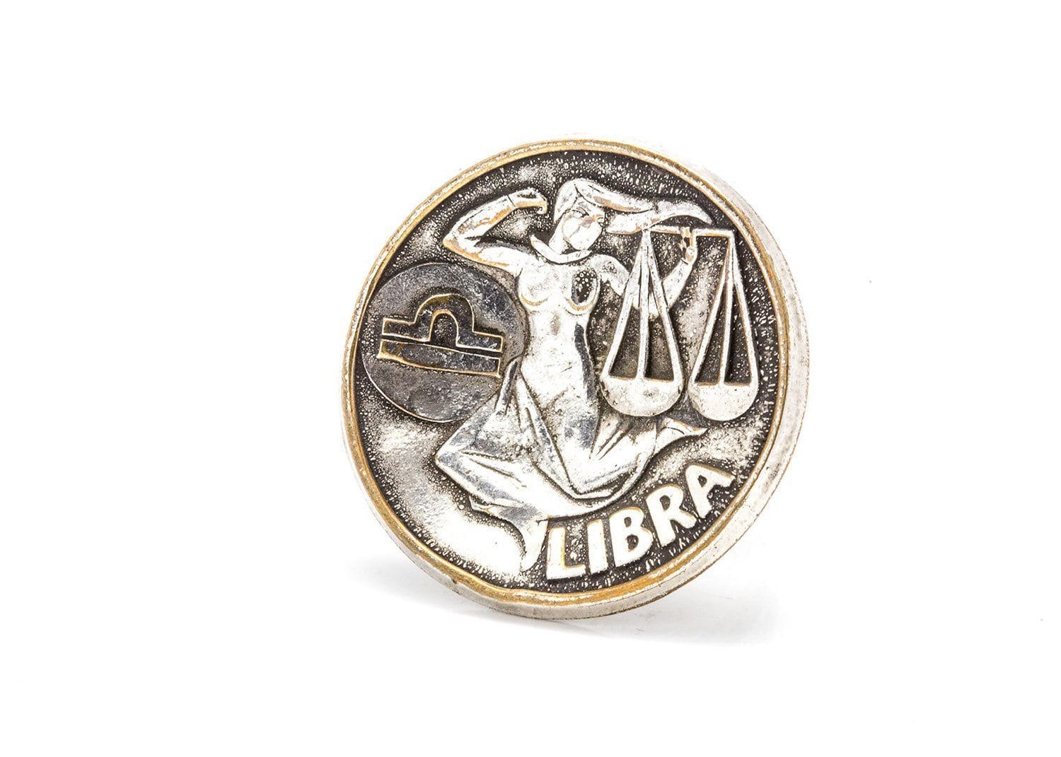 Libra Sign Astrology Zodiac Medallion Silver Ring – ahuva.com