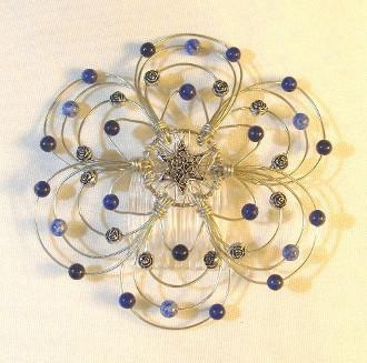 Lightweight Wire Kippah In All Designs & Colors Lapis and Silver 