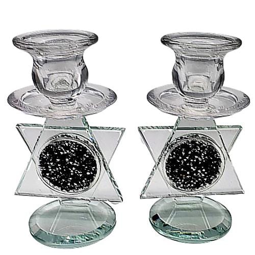 Lily Art - 10079-candlesticks on an 8 cm watercolor tray 16 c"m Judaica Art Gifts 