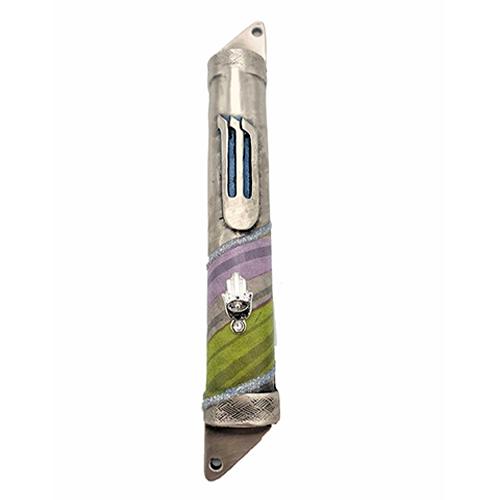 Lily Art - 10405 - Round pewter mezuzah 542 10 cm Judaica Art Gifts 