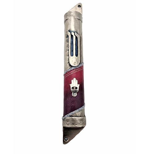 Lily Art - 10406 - Round pewter mezuzah 542 10 cm Judaica Art Gifts 