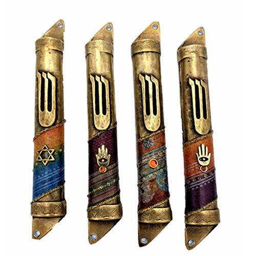 Lily Art - 10410 - Round pewter mezuzah 543 10 cm Judaica Art Gifts 