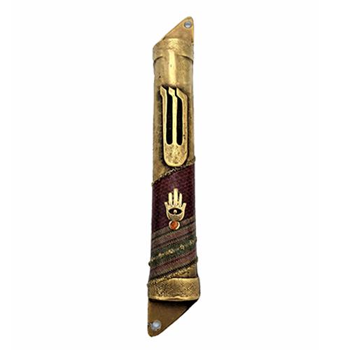 Lily Art - 10413 - Round pewter mezuzah 543 10 cm Judaica Art Gifts 