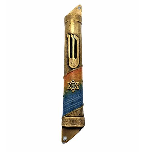 Lily Art - 10414 - Round pewter mezuzah 543 10 cm Judaica Art Gifts 