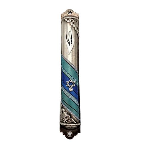 Lily Art - 10423 - Pewter Mezuzah 546 "Decorated Corners" Judaica Art Gifts 