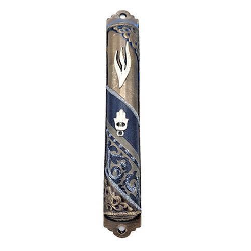 Lily Art - 10424 - Pewter Mezuzah 546 "Decorated Corners" Judaica Art Gifts 