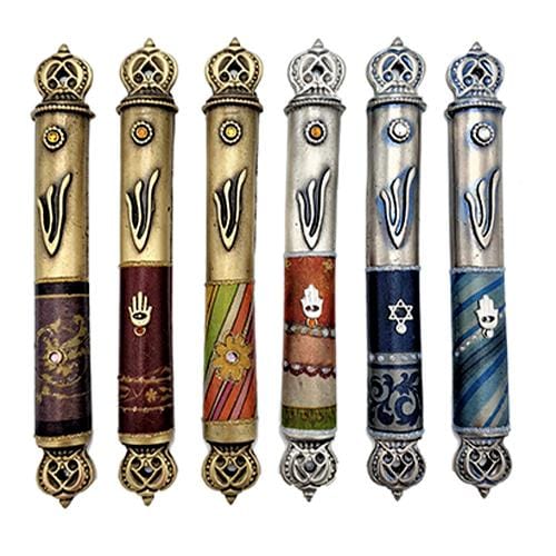 Lily Art - 12400 - Pewter Mezuzah Mezuzah 547 12 cm Decorated Judaica Art Gifts 